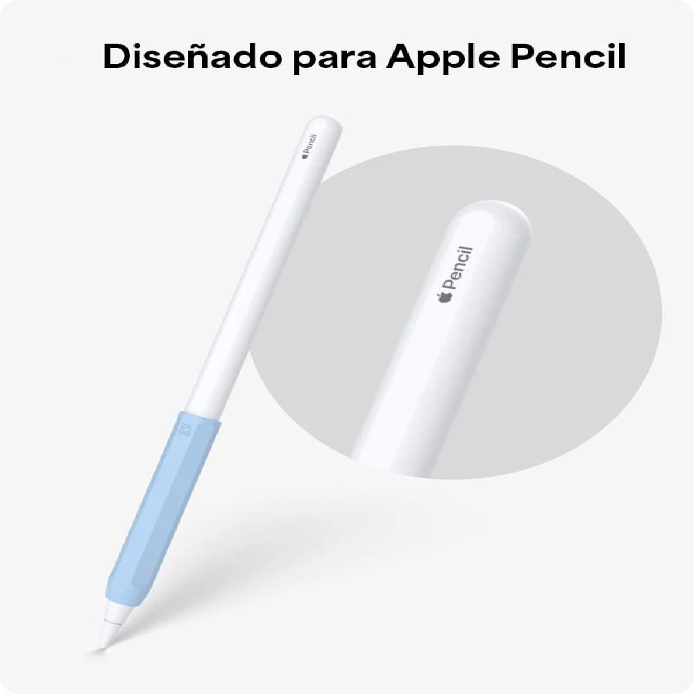 Imagen 2 del producto Grip de silicona Zagg para Apple Pencil, set de 2 unidades, diseño ergonómico, mejor agarre, azul/gris